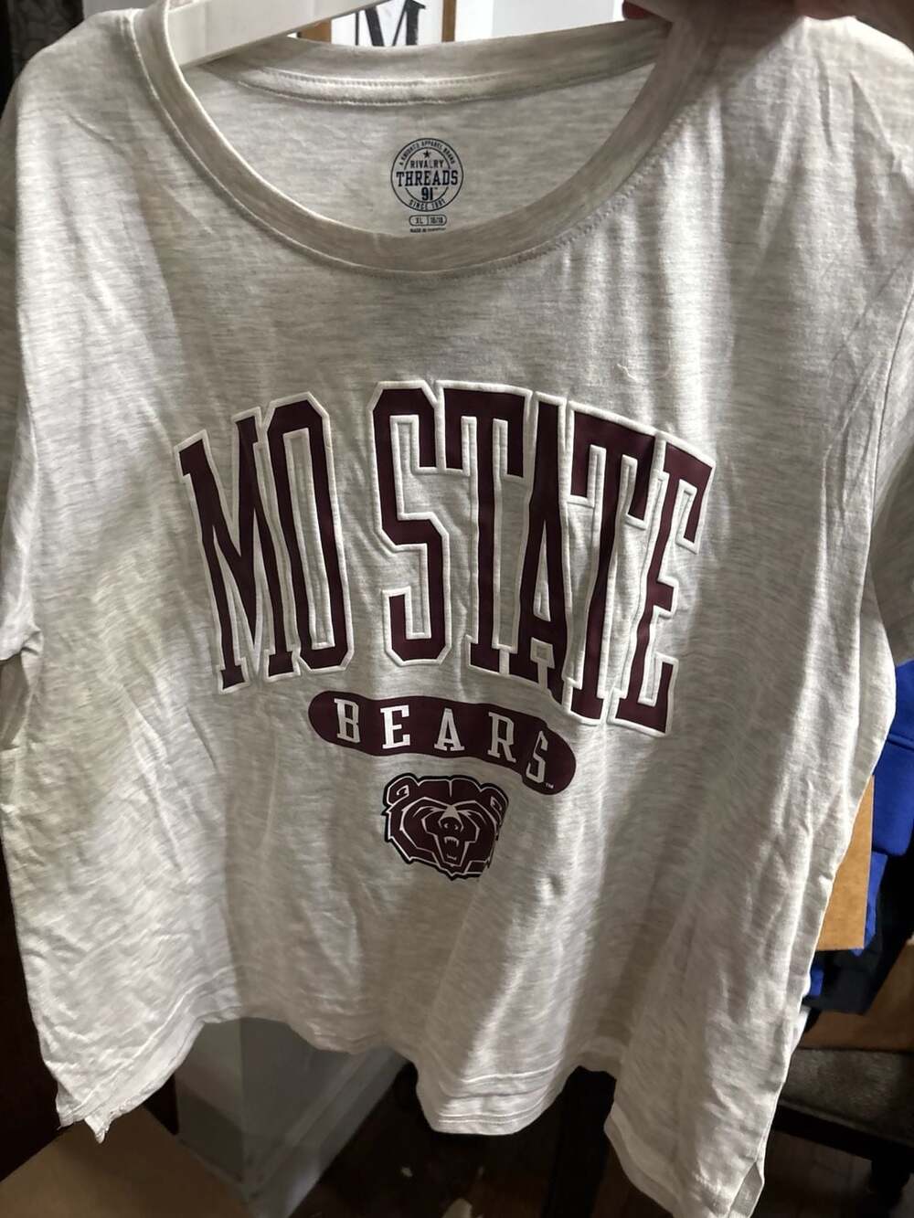 Rivalry Threads Missouri State Bears MO State Cropped T-Shirt Gray XL